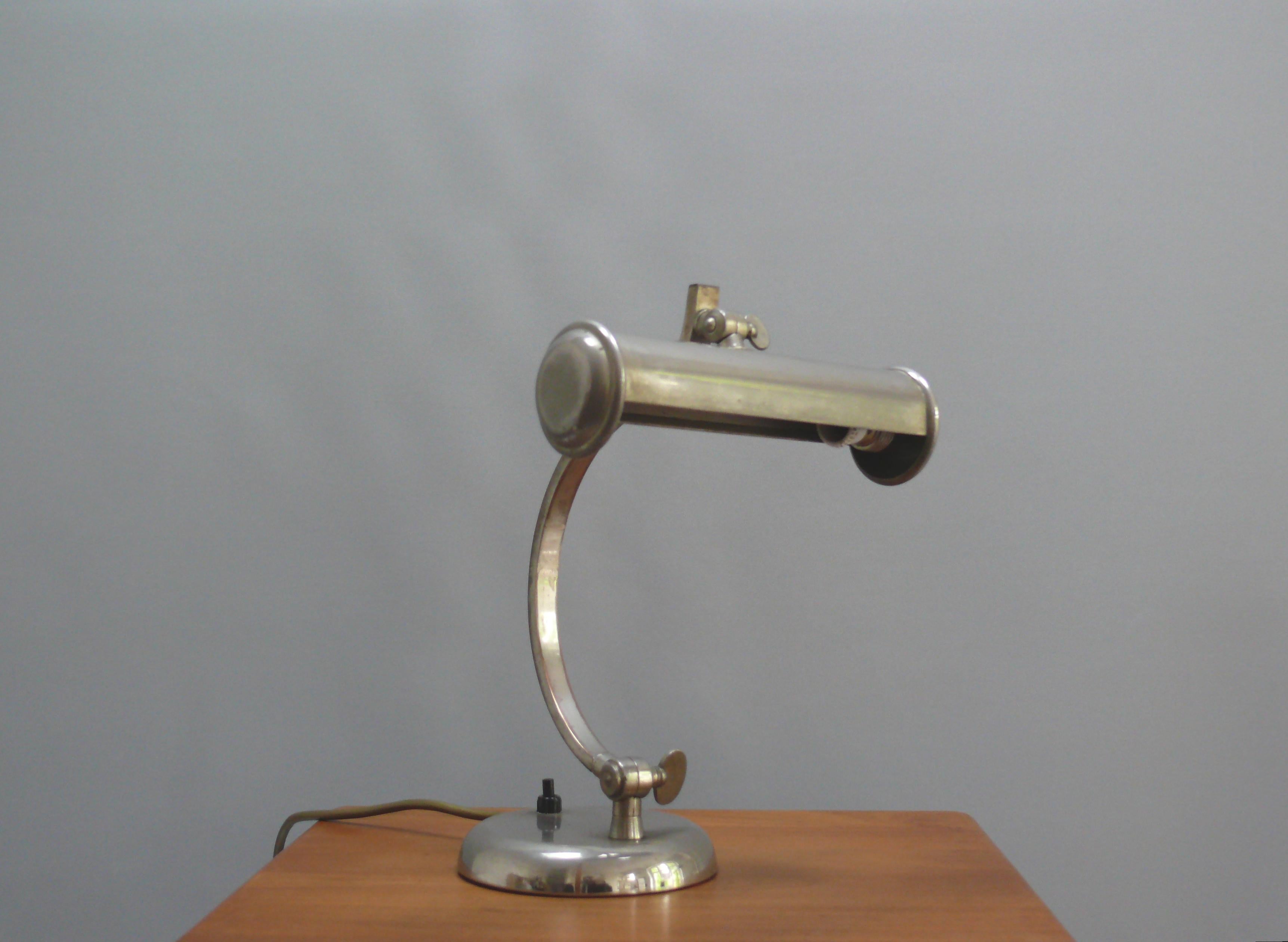 Art déco  Klavier-/Tischlampe, Deutschland, 1930er Jahre (Metall) im Angebot