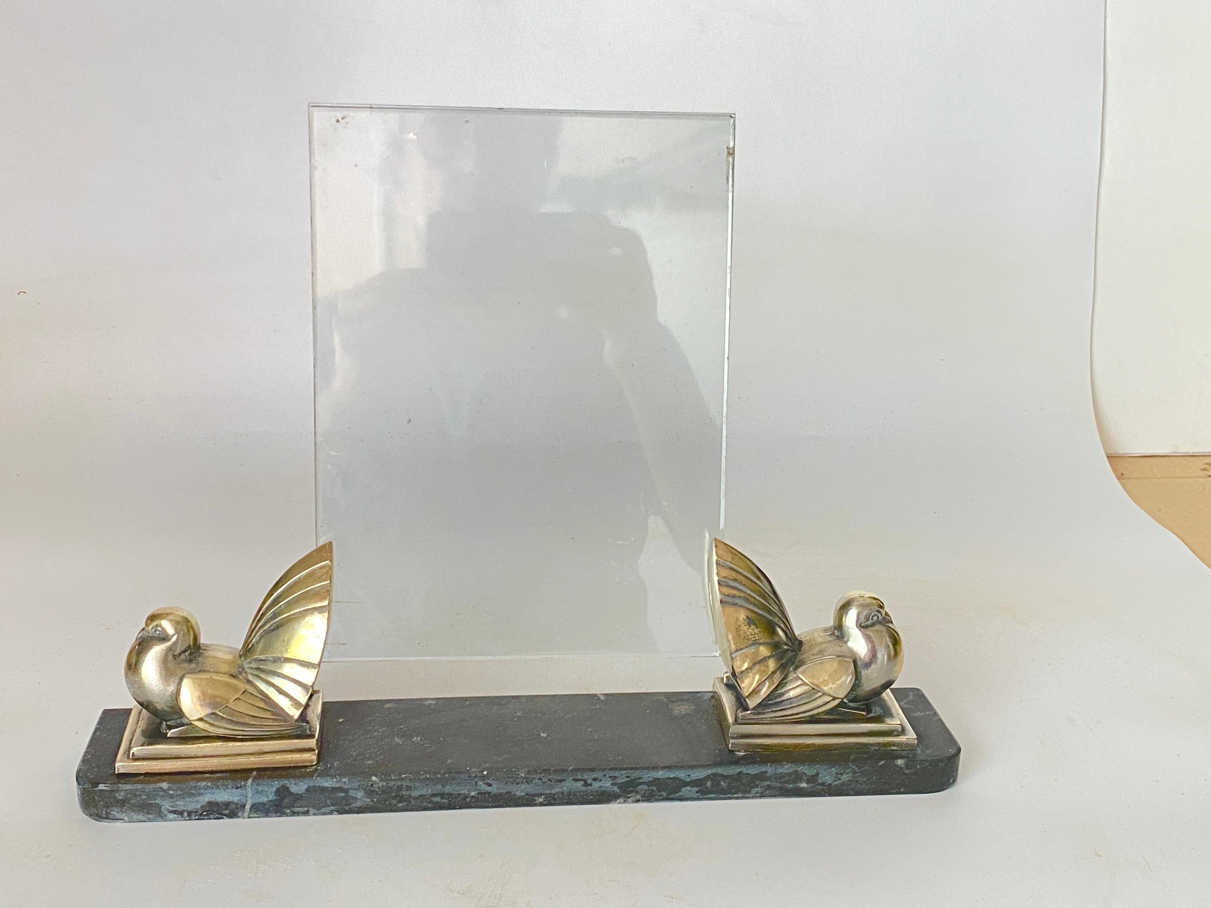 Art Deco Picture Frame Black Marble and brass Sculpture France Circa 1935 8