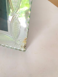 Art Deco Picture Frame in bevelded Mirror France Circa 1935 Green Color