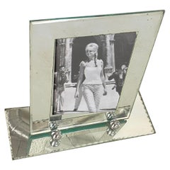Vintage Art Deco Picture Frame Saint Gobain bevelded Mirror, France Circa 1935