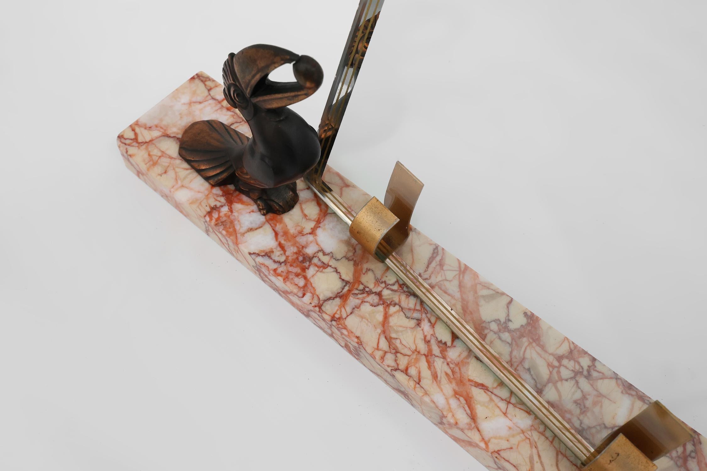 Art Deco Picture Frame with Toucan Sculpture by Guénot, France, circa 1920 For Sale 5