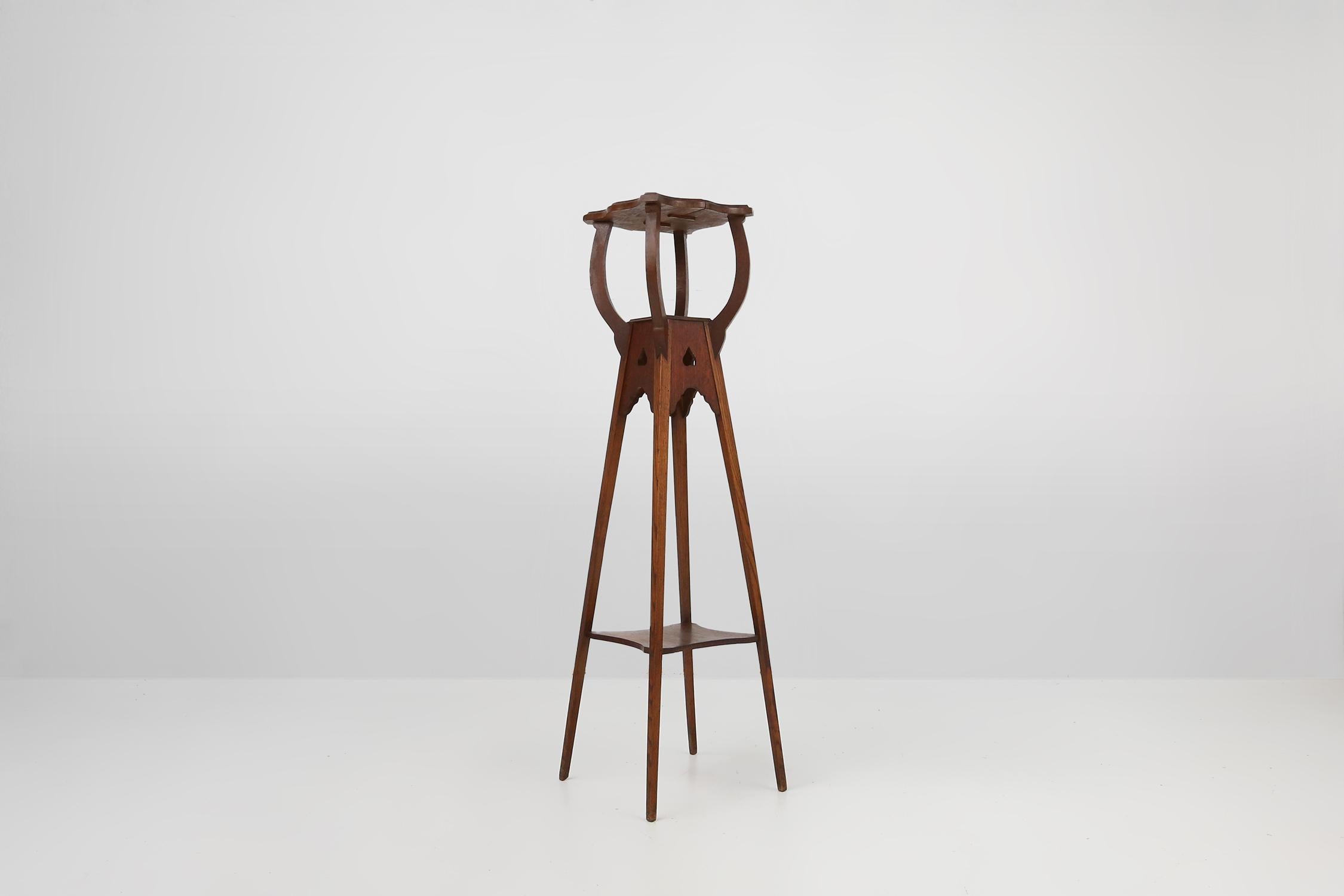 Art Deco Art deco piedestal or console table in oak, France ca. 1940 For Sale