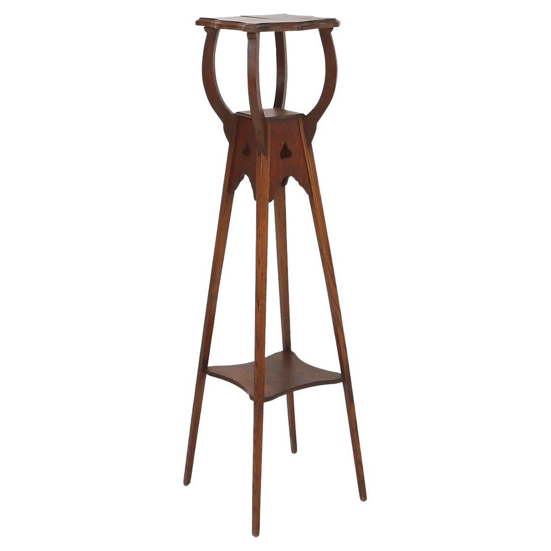 Art deco piedestal or console table in oak, France ca. 1940 For Sale