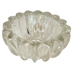 Vintage Art Deco Pierre D'Avesn Molded Glass Bowl France 1940 transparent Color Signed