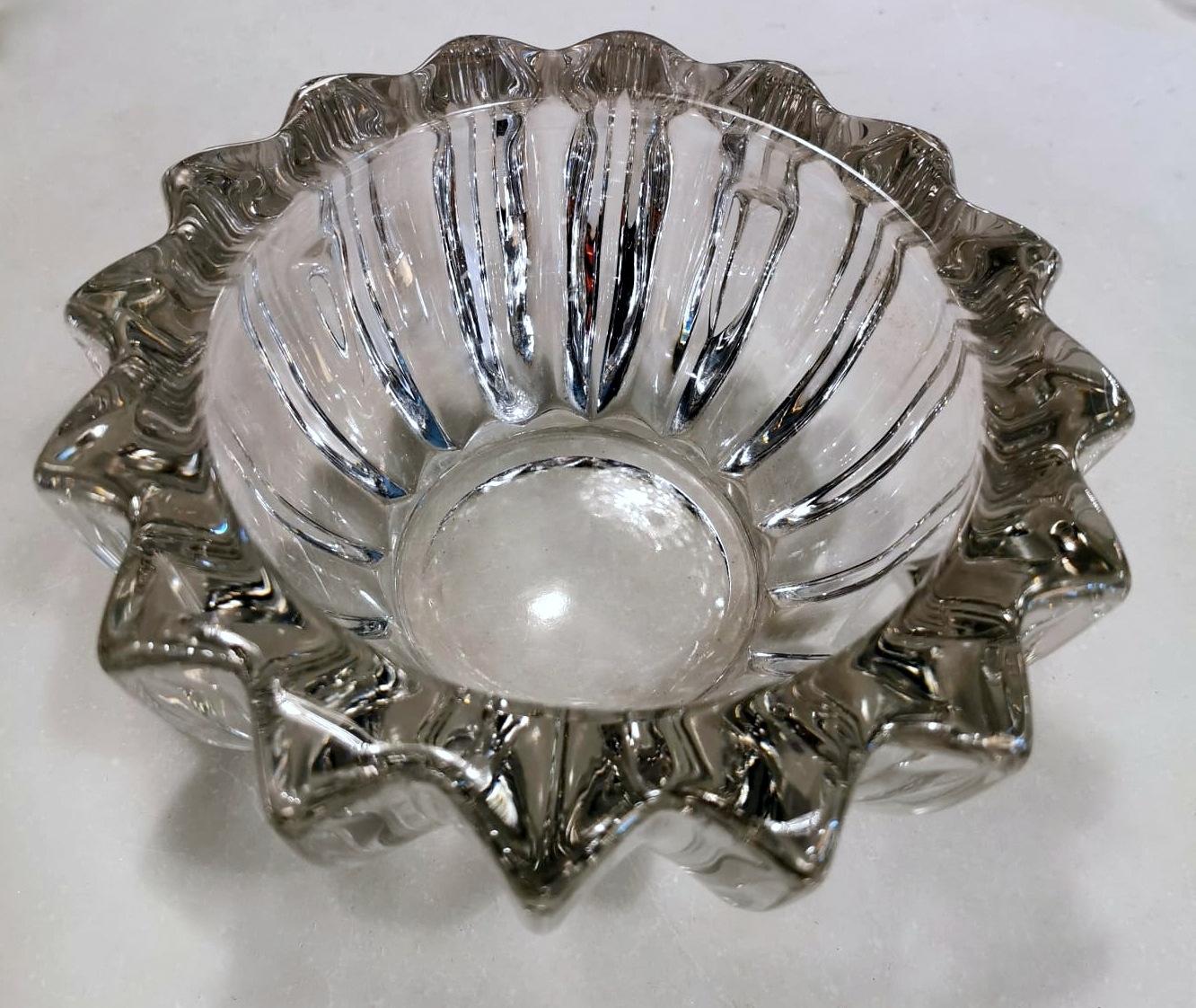French Art Deco Pierre D'Avesn Molded Glass Bowl France 