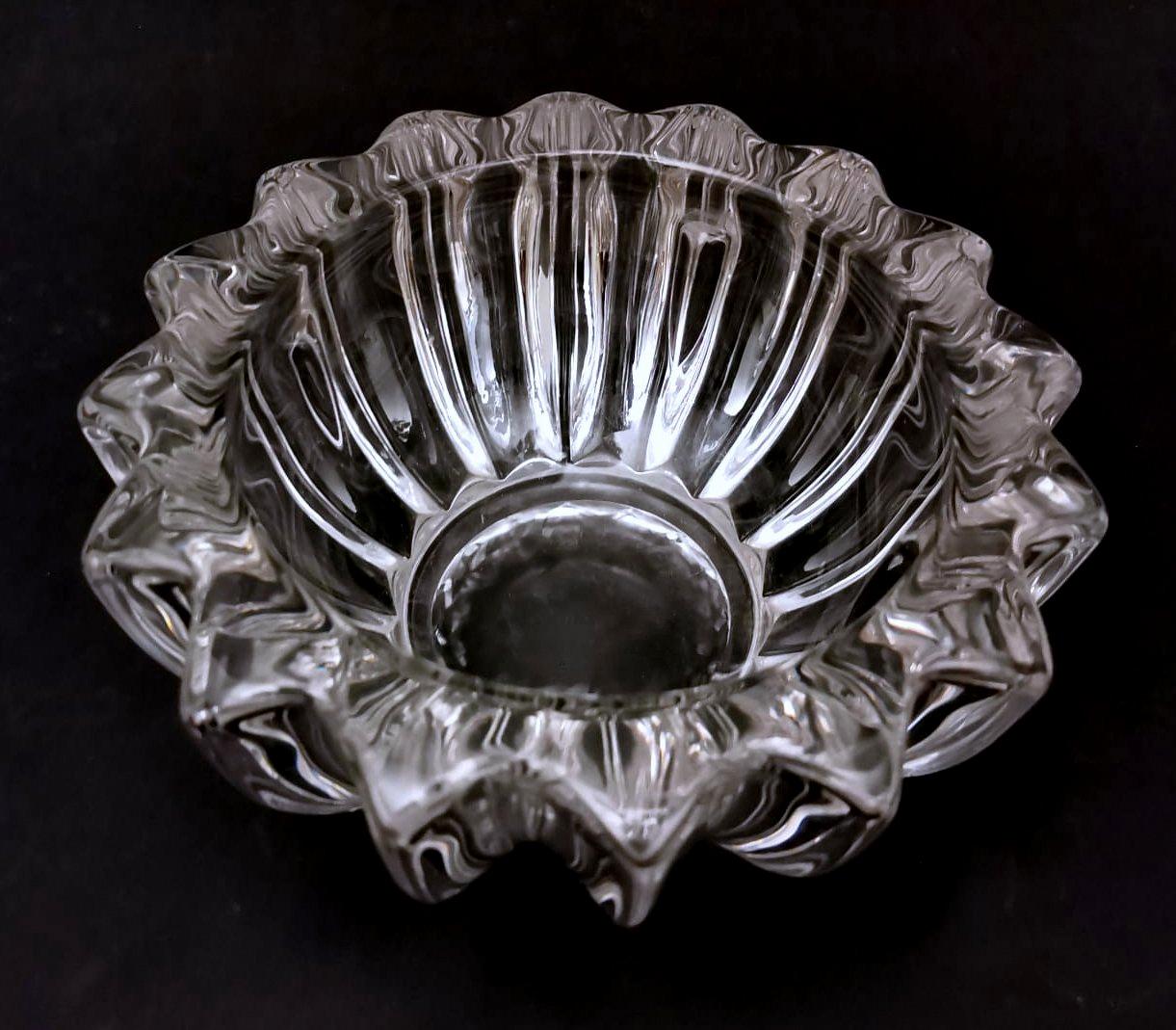 Art Deco Pierre D'Avesn Molded Glass Bowl France  4