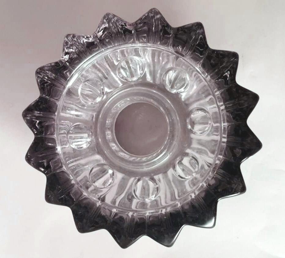 Art Deco Pierre D'Avesn Violet Molded Glass Flower Bowl 3