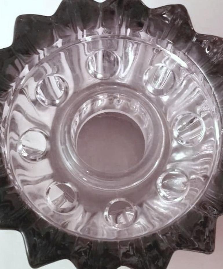 Art Deco Pierre D'Avesn Violet Molded Glass Flower Bowl 4
