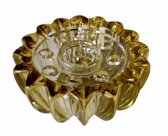 Art Deco Pierre D'Avesn Yellow Molded Glass Flower Bowl.