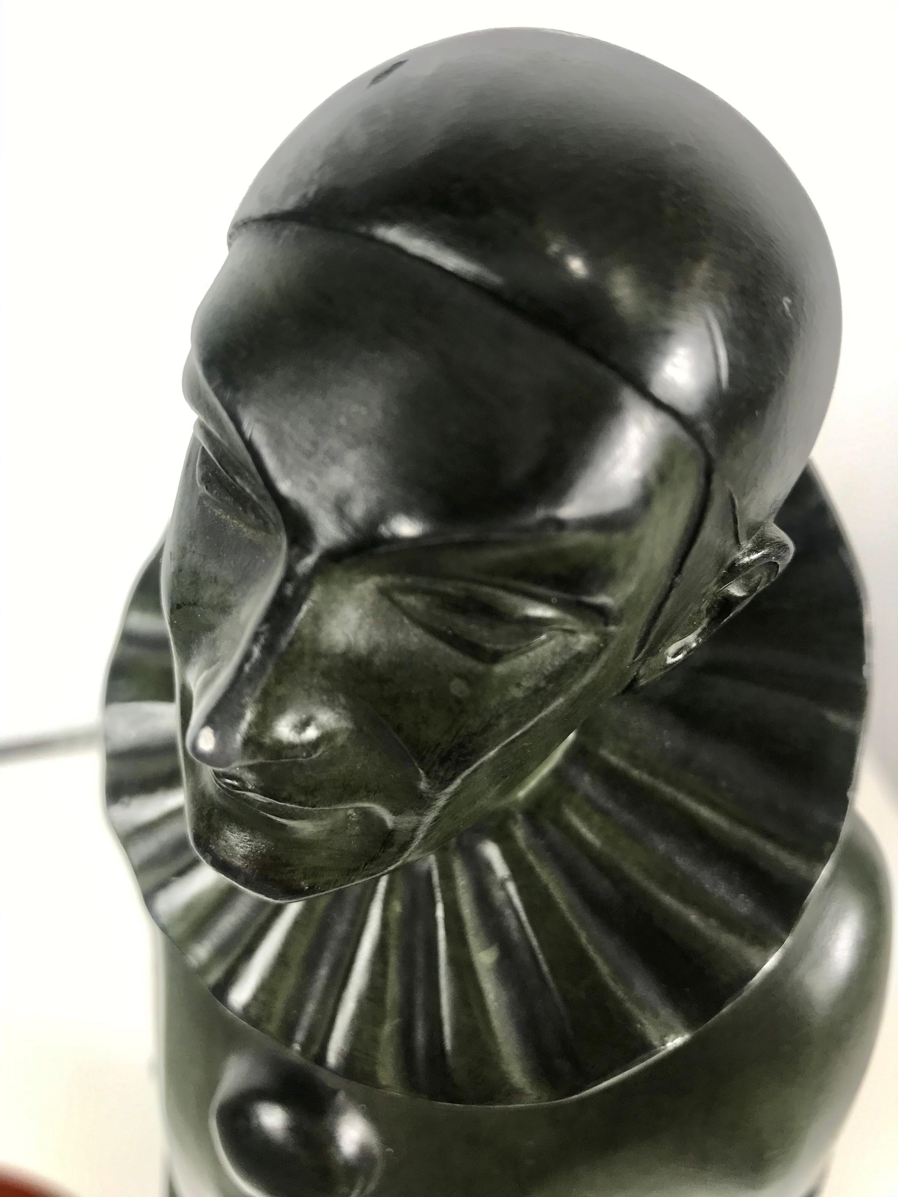French Art Deco Pierrot Bronze by Max Le Verrier, France, 1930