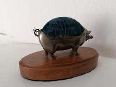 Art Deco Pig Sculpture, Needle, Sewing Needle Holder