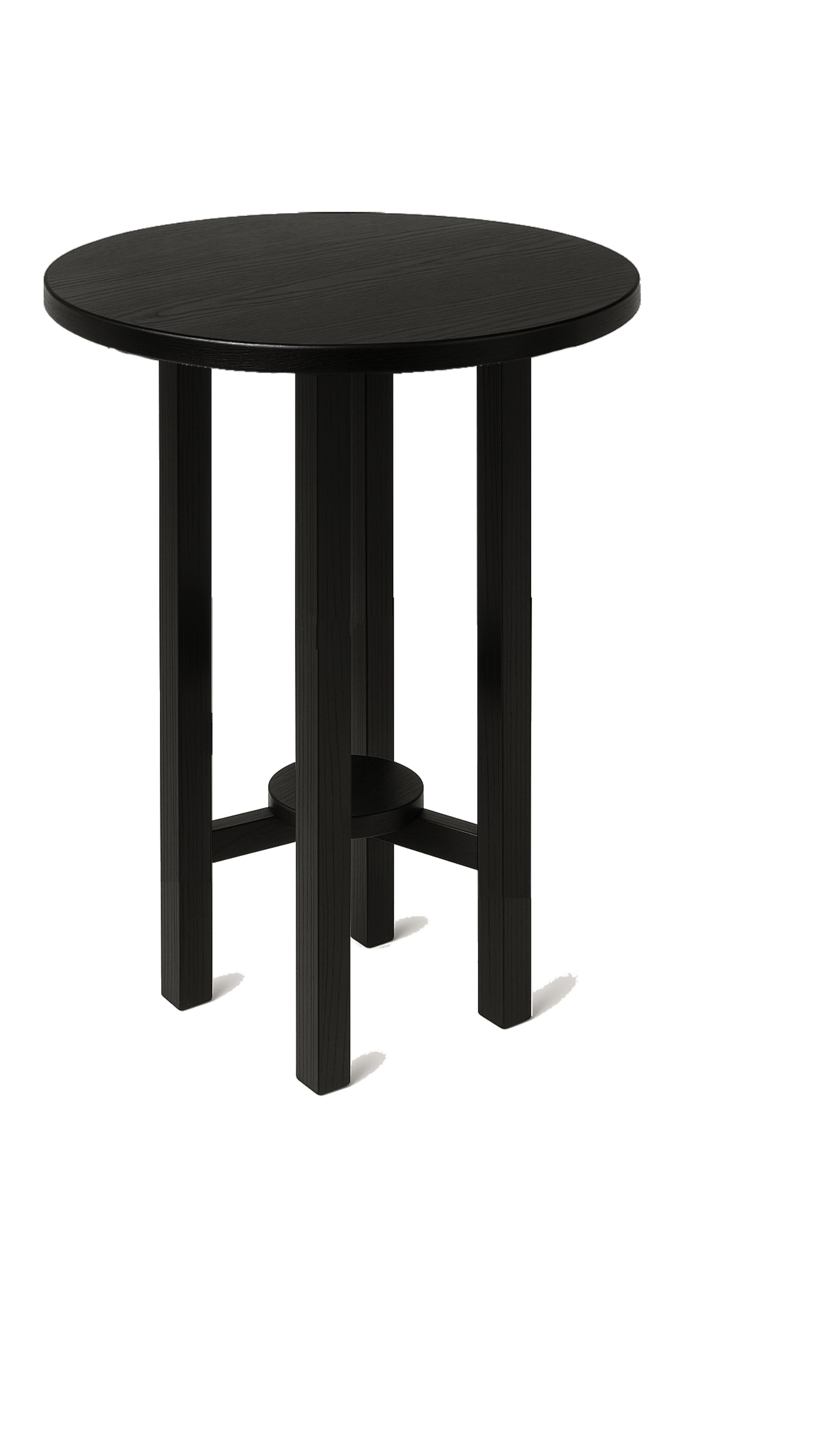 Art Deco Pine Black Lacquer Side Table, 20th Century For Sale 1