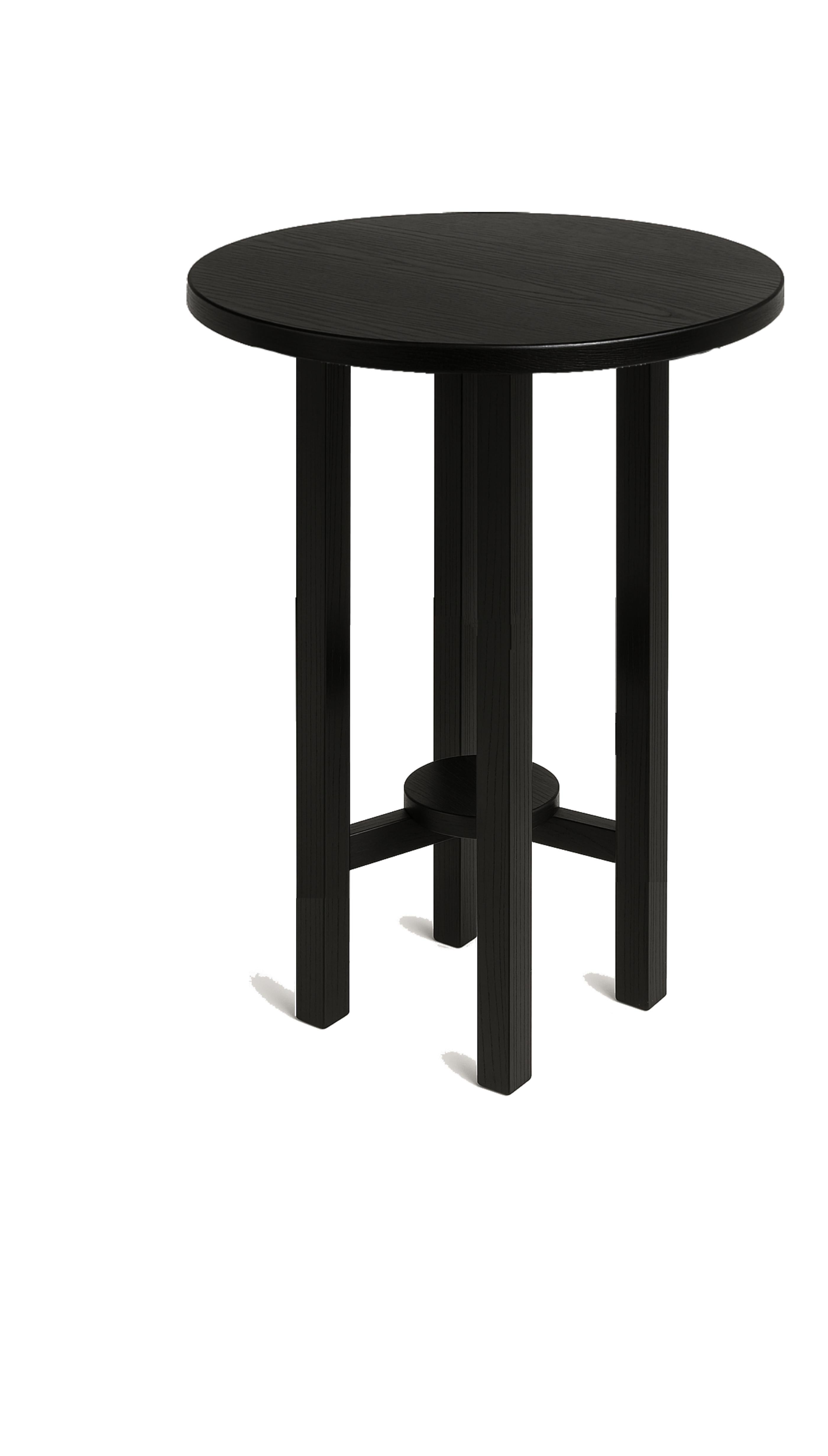 Art Deco Pine Black Lacquer Side Table, 20th Century For Sale 2