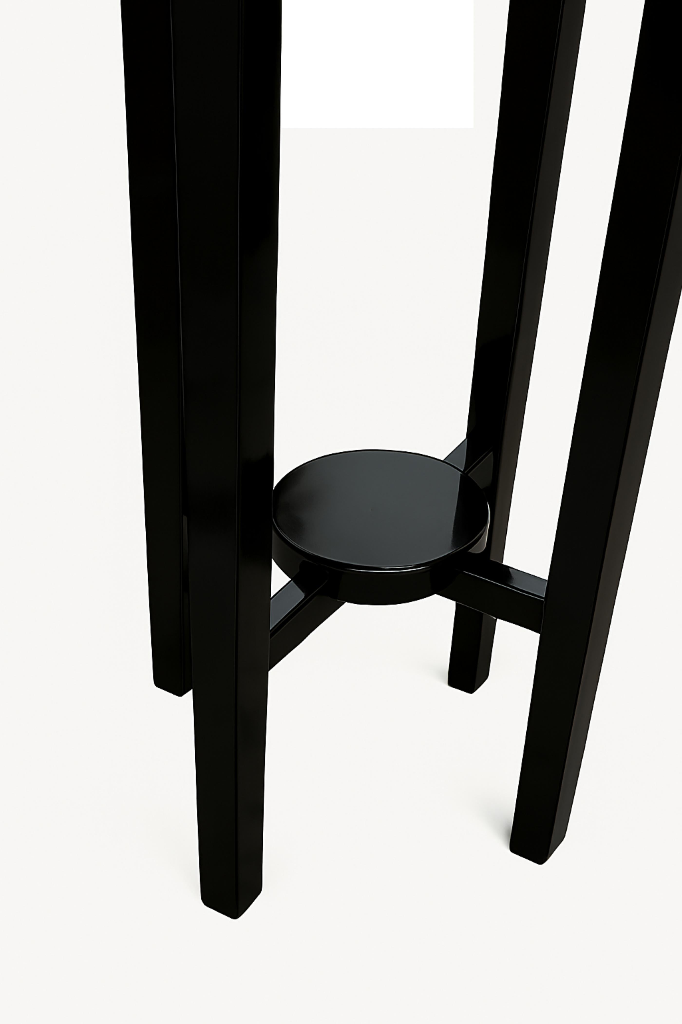 Art Deco Pine Black Lacquer Side Table, 20th Century For Sale 4