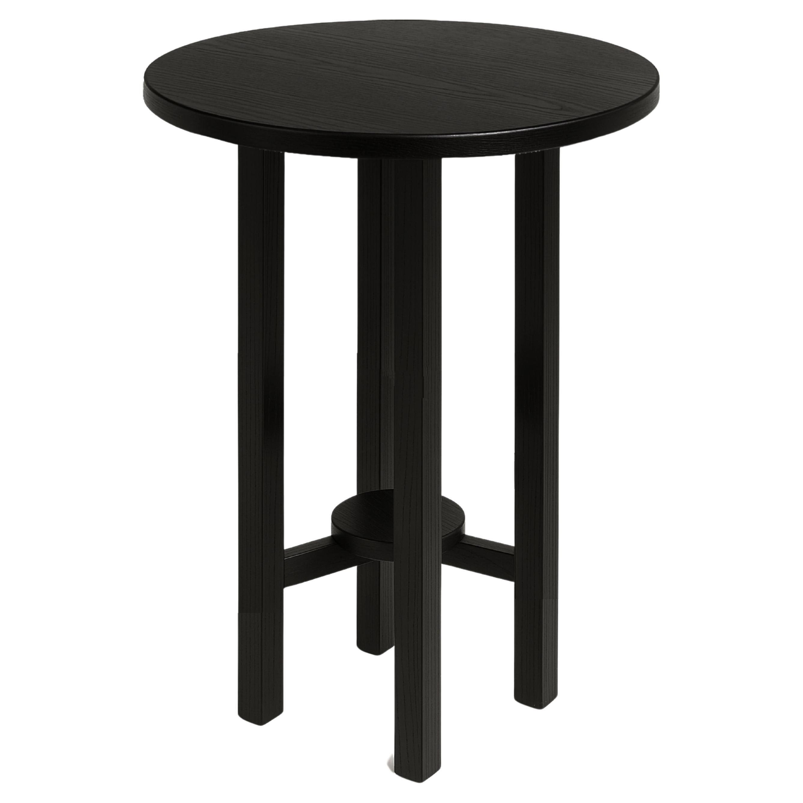 An Art Deco pine Black Lacquer  side Table with a varnish finish, ideal for any decor option.