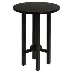 Art Deco Kiefer Schwarzlack Beistelltisch, 20. Jahrhundert
