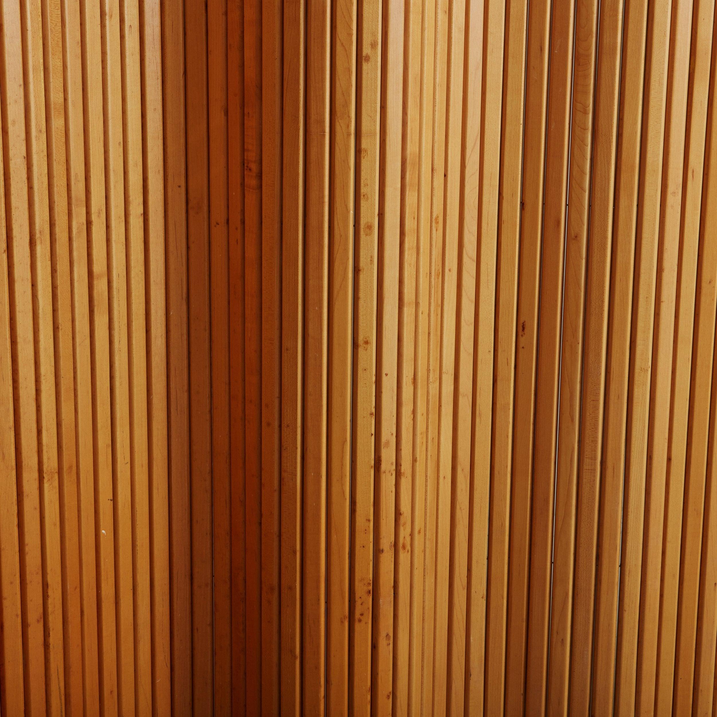 Art Deco Pine Room Divider Attributed to Jomain Baumann, France 1930s 3