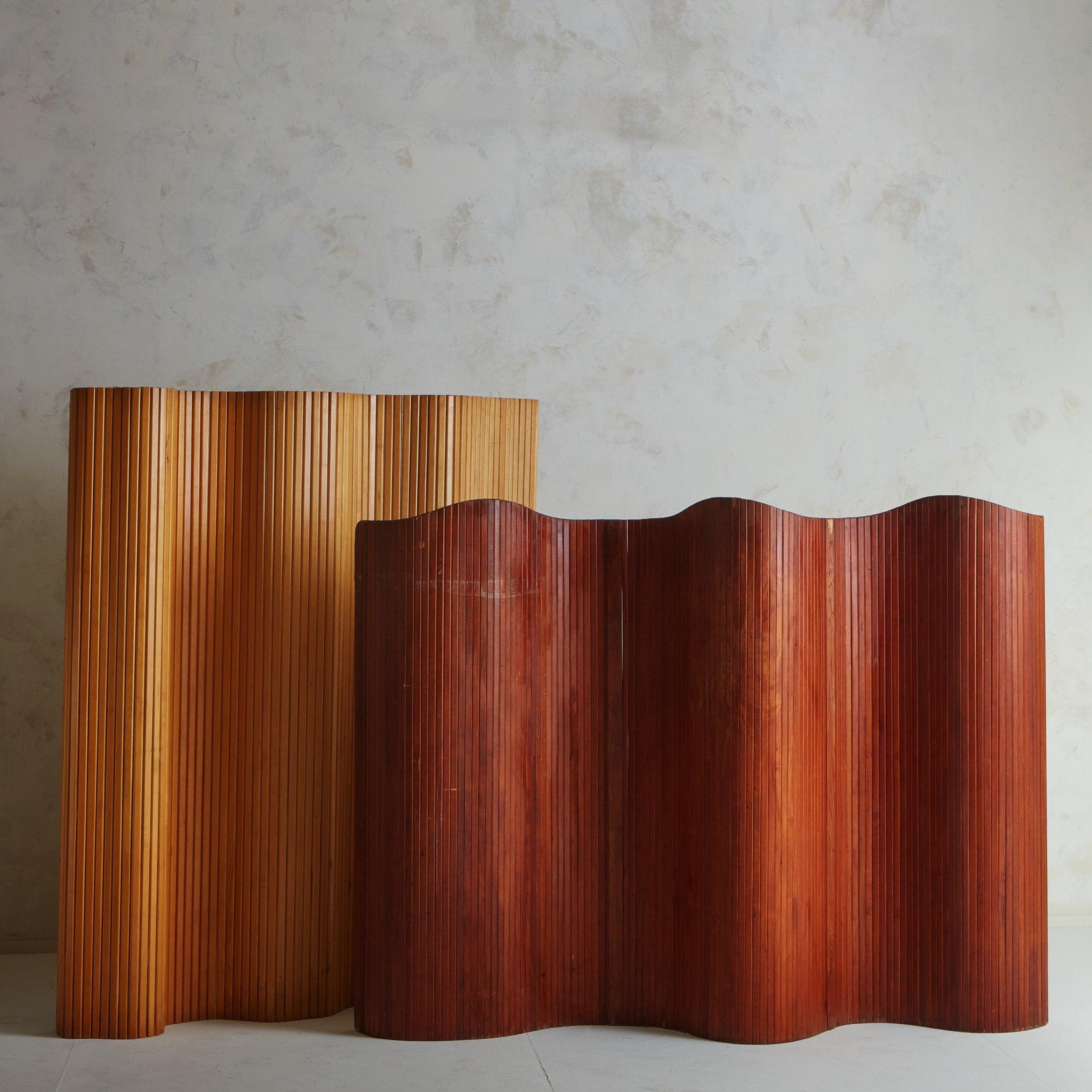 Mid-Century Modern Art Deco Pine Room Divider Attributed to Jomain Baumann, France 1930s