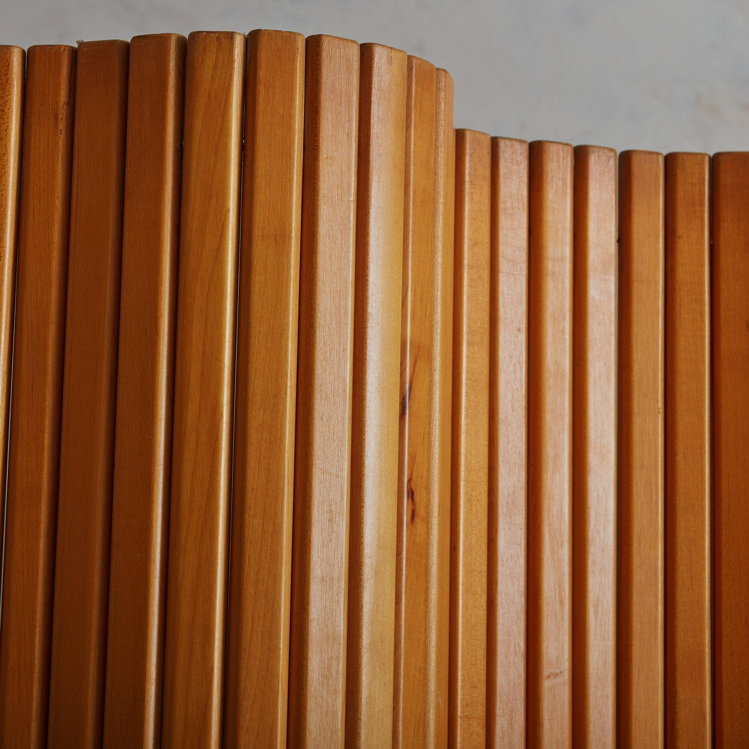 Art Deco Pine Room Divider Attributed to Jomain Baumann, France 1930s 2