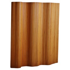 Art Deco Pine Room Divider Attributed to Jomain Baumann, France 1930s