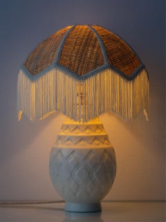 Lampada da tavolo Art Déco di Charles Catteau, Boch Frères Keramis, anni ’20, paralume nuovo