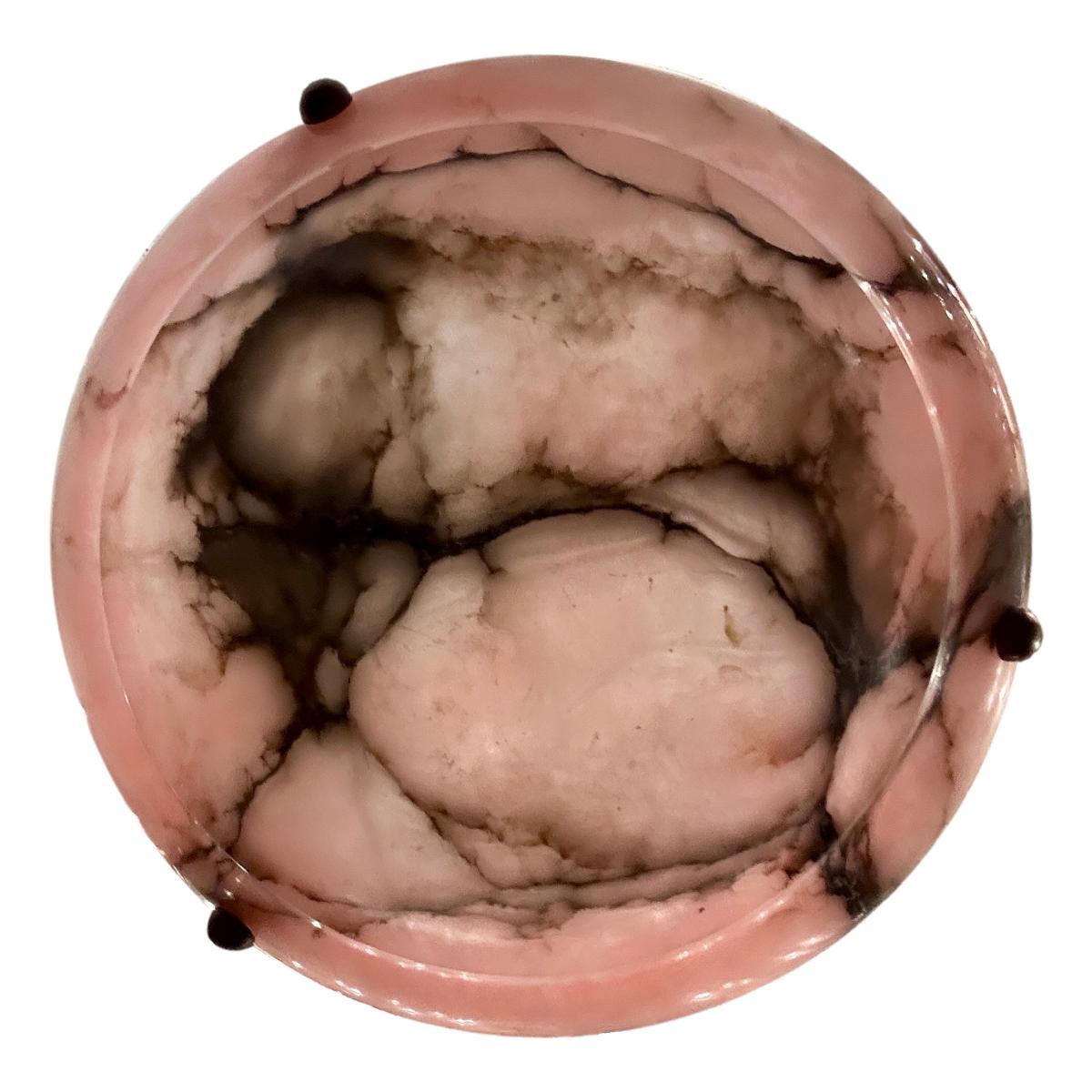Art Deco Pink Alabaster Light For Sale 3