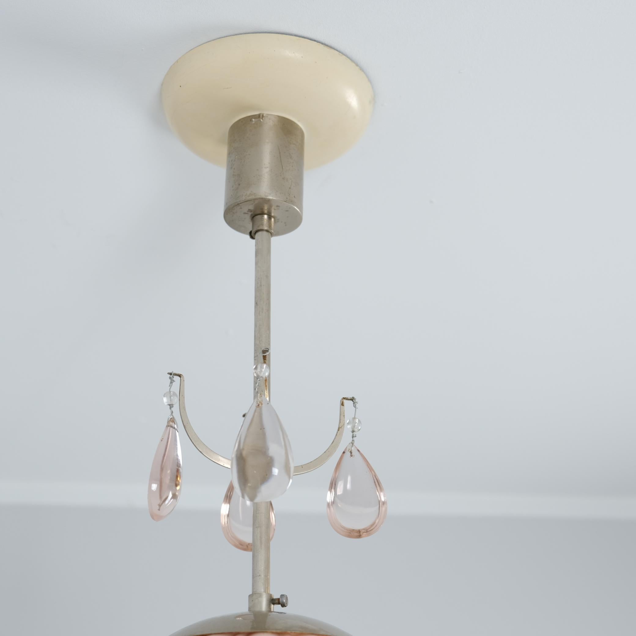 Ottone Ciondolo Art Deco Pink Ball Harald Notini 10436, Arvid Bölmarks 1930s in vendita