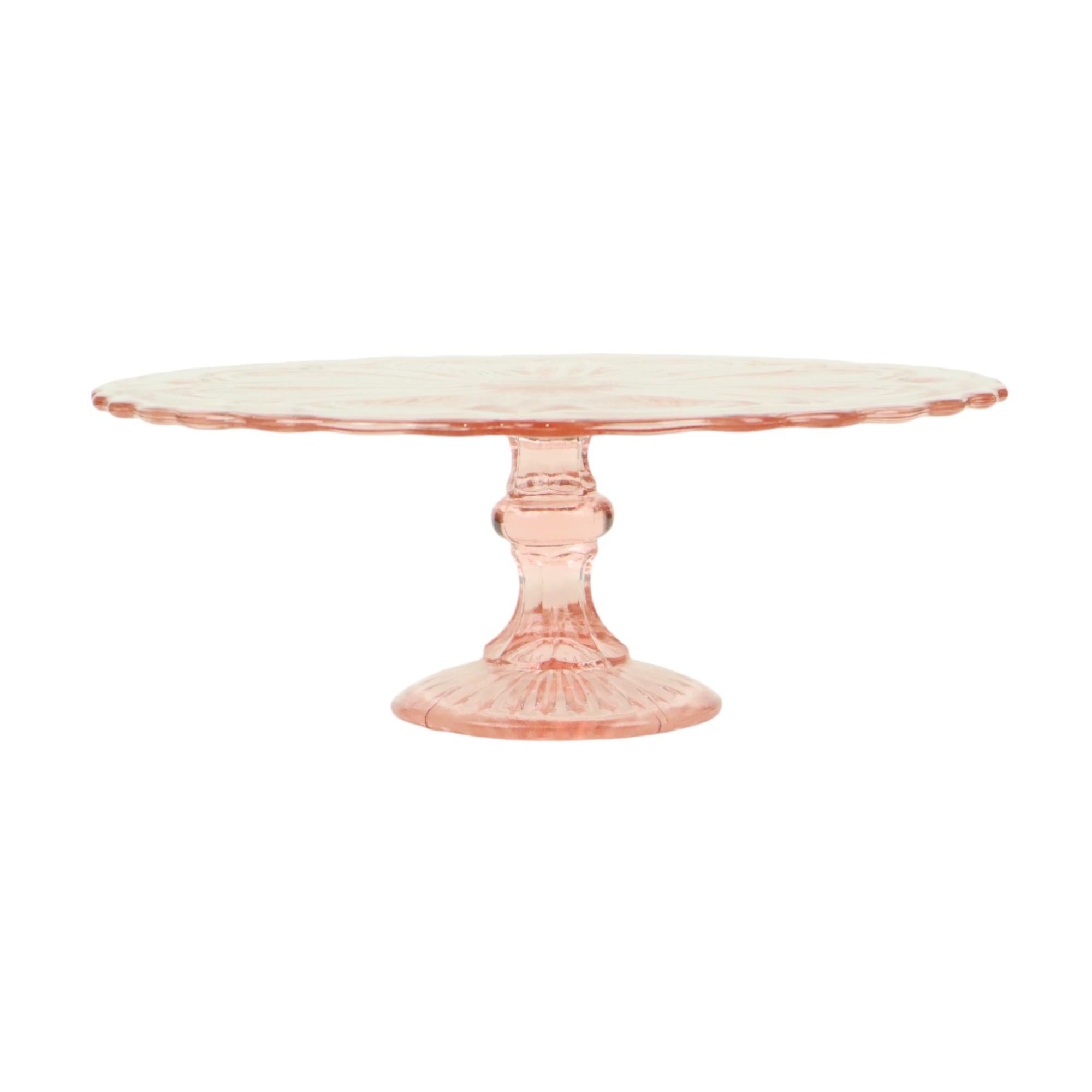 Precioso cuenco de tarta rosa vintage, cuenco de presentación con motivos florales y borde ondulado, vidrio prensado de color, también llamado vidrio de depresión, periodo art déco, sin marcar.

En perfecto estado vintage, sin grietas ni astillas,