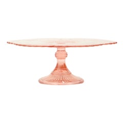 Art Deco Pink Cake Stand Standard Depression Glass 33cm