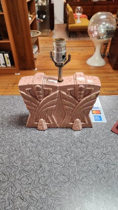 Art Deco Pink Ceramic Table Lamp