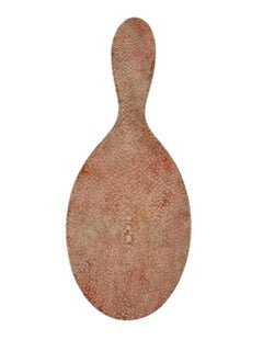 Art Deco Pink Dyed Shagreen Dressing Table Mirror with Beveled Ovel Glass