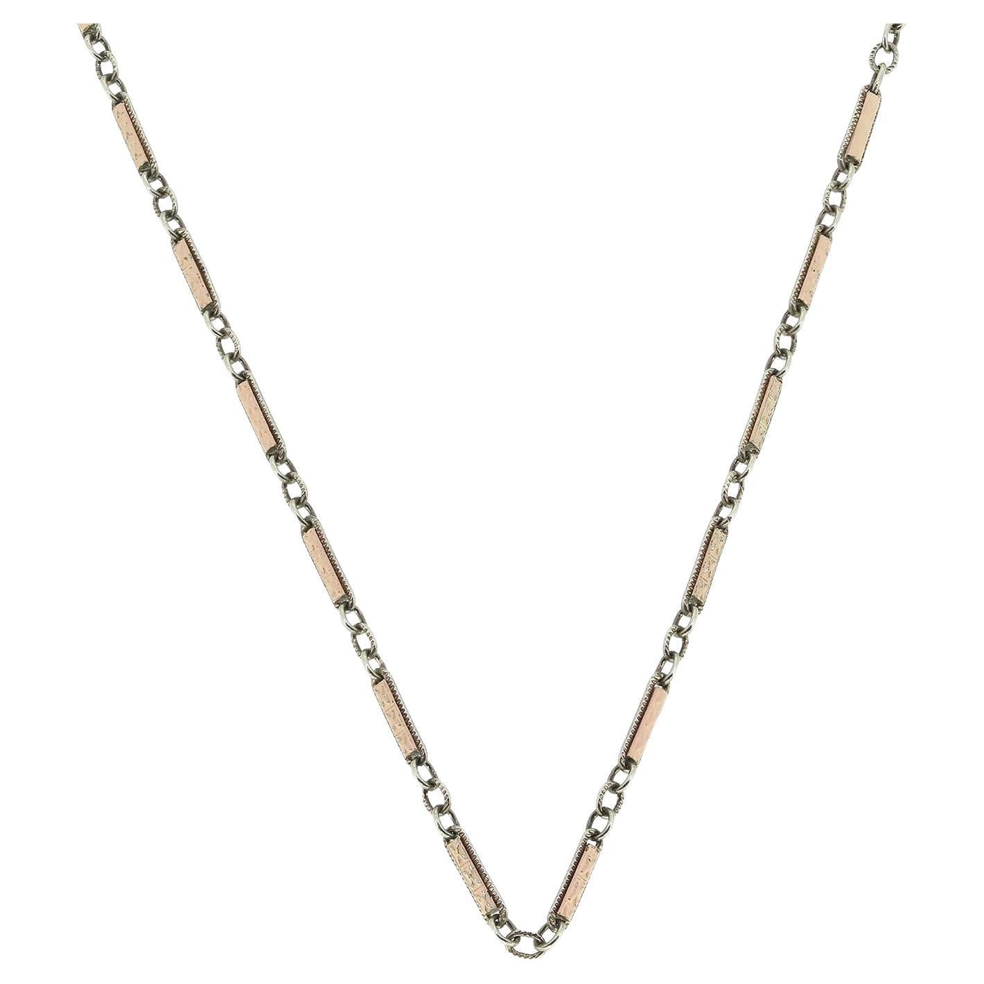 Collana Longuard con smalto rosa Art Deco in vendita
