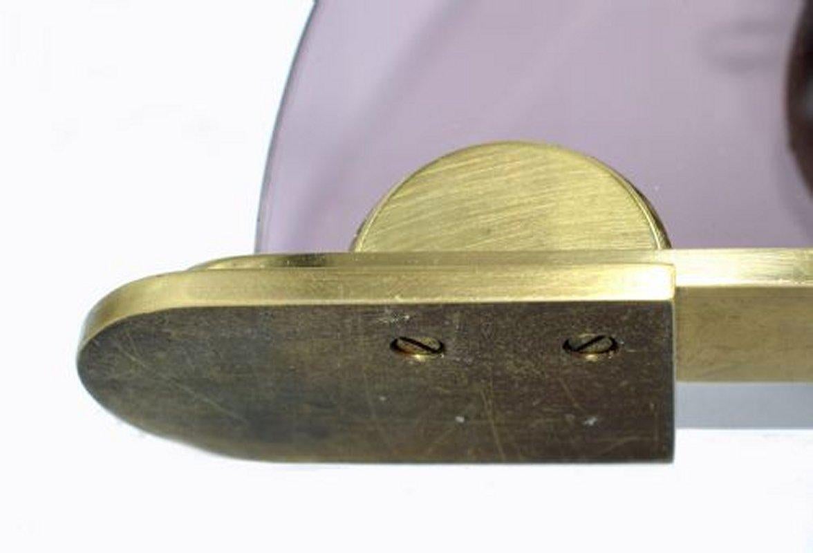 20th Century Art Deco Pink Glass & Brass Mantle Clock by Smiths Clock Makers, circa 1930 For Sale