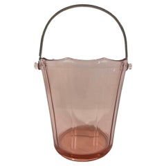 Antique Art Deco Pink Glass Ice Bucket by Cambridge Glass in the 'Elegant Glass' Pattern