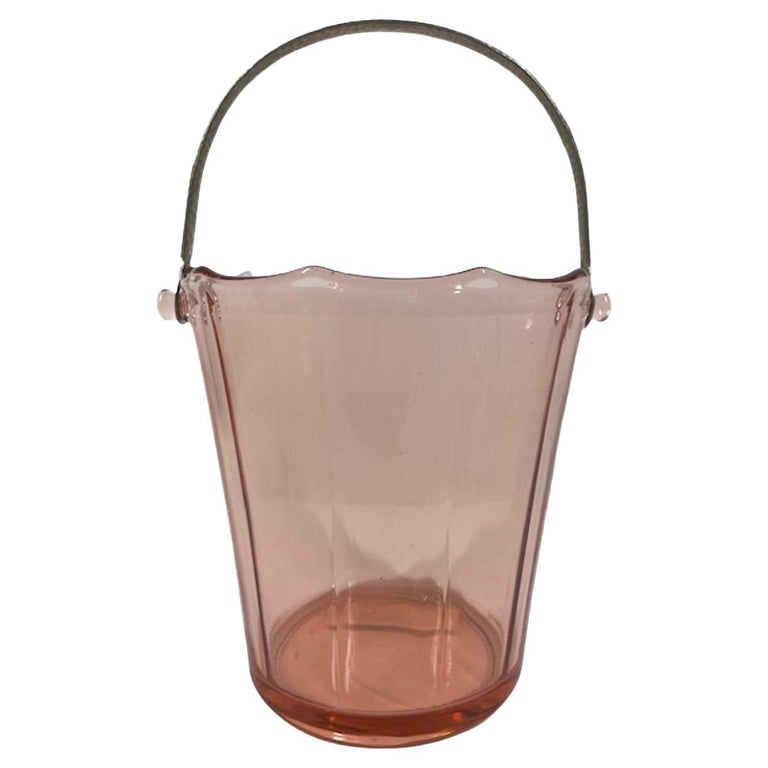 Art Deco Pink Glass Ice Bucket by Cambridge Glass in the 'Elegant Glass' Pattern For Sale