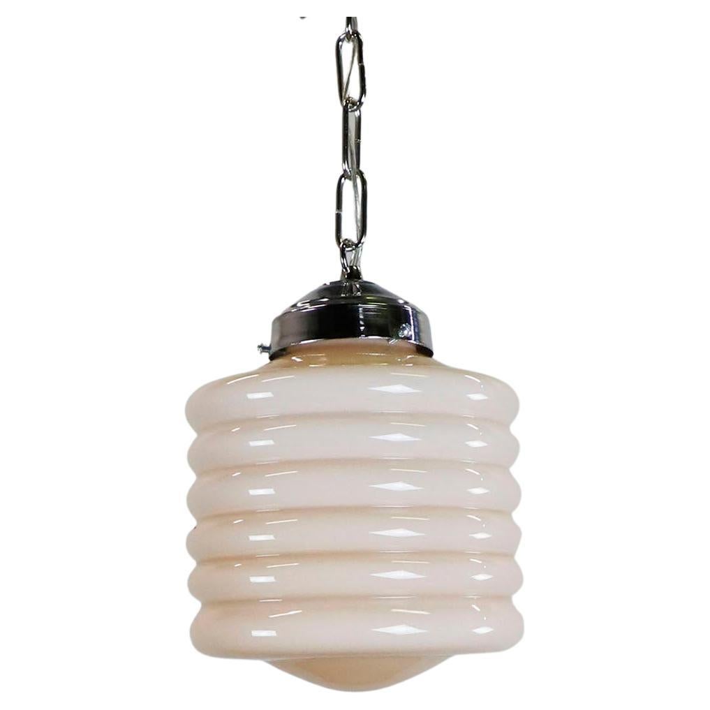 Art Deco Pink Glass Pendant Light