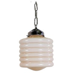 Art Deco Pink Glass Pendant Light