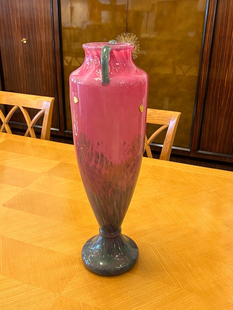 Art Deco Pink Glass Vase by Daum For Sale at 1stDibs