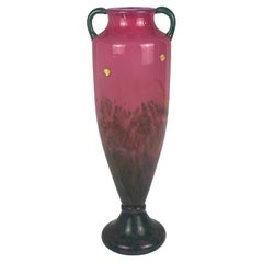 Art Deco Pink Glass Vase by Daum