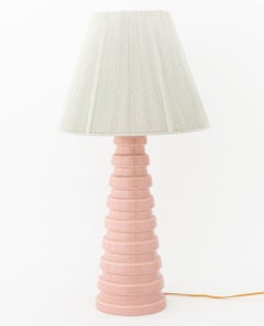 Art Deco Pink Glazed Ceramic Table Lamps, Pair