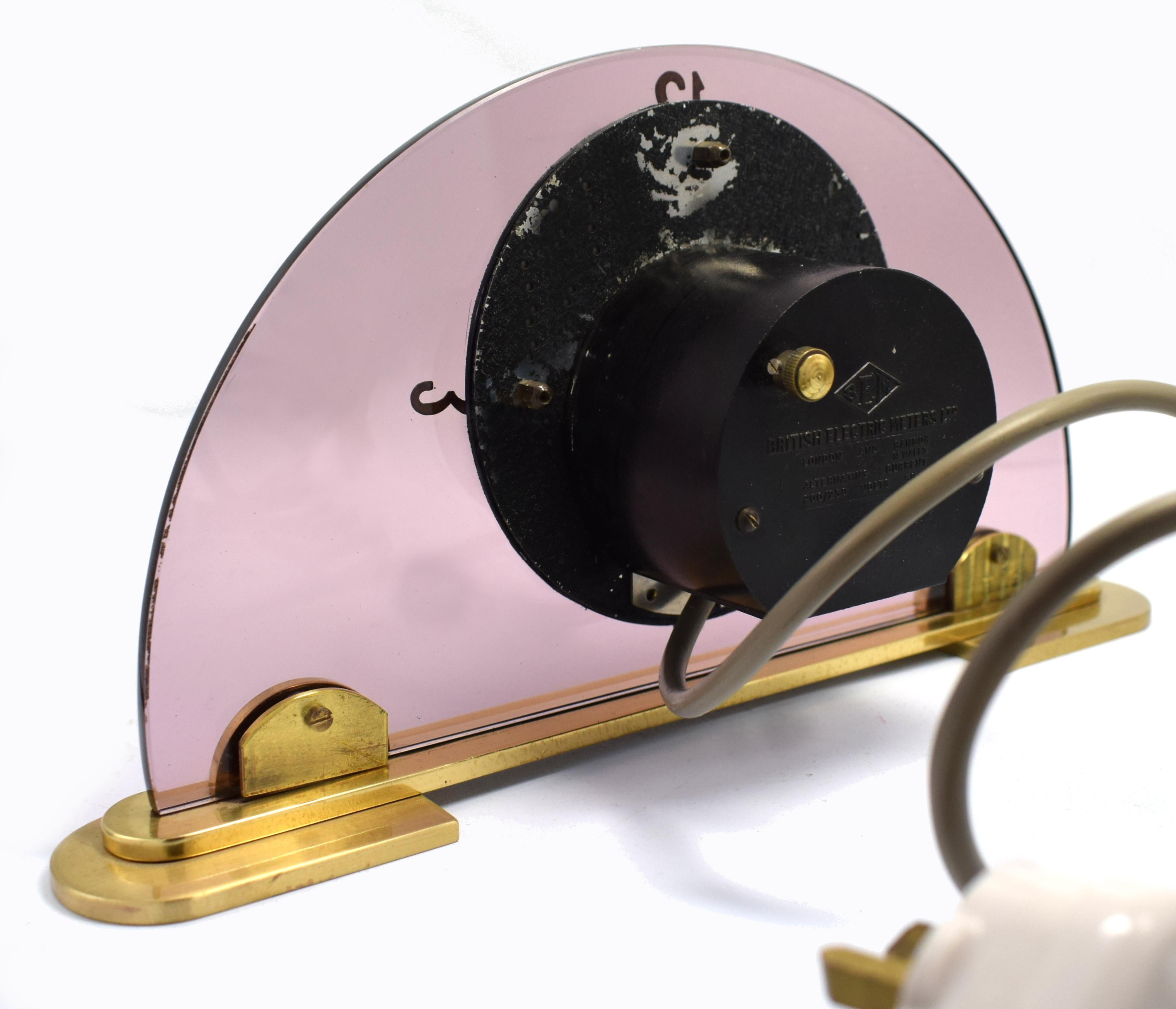 20th Century Art Deco Pink Mantle Clock by Smiths Clock Makers, circa 1930