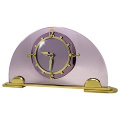 Vintage Art Deco Pink Mantle Clock by Smiths Clock Makers, circa 1930