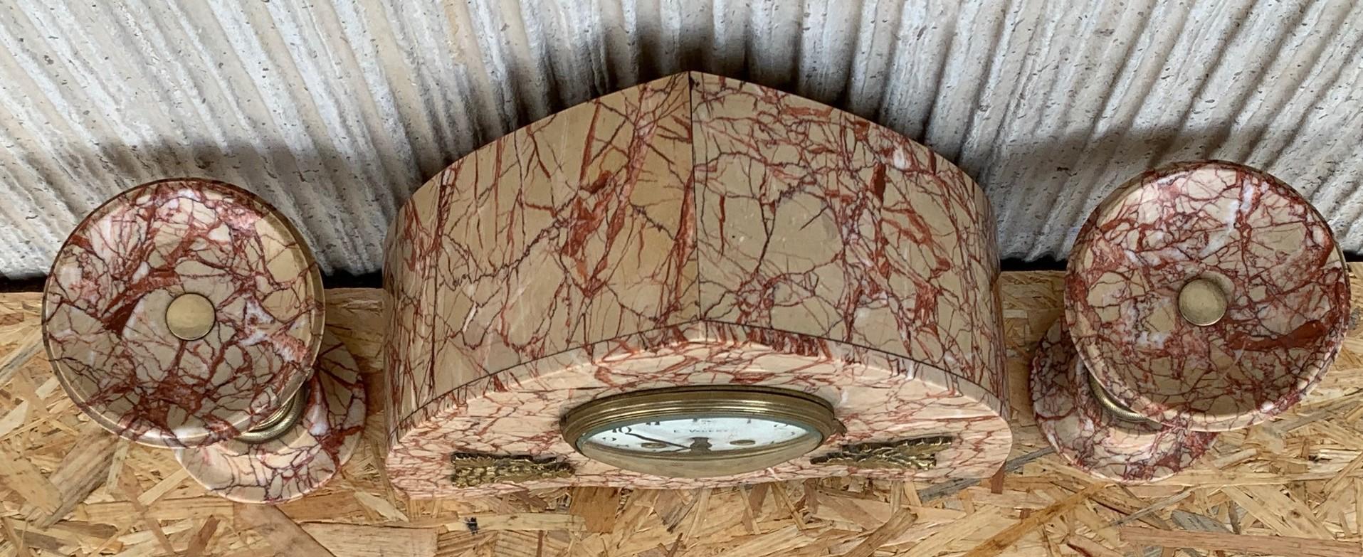 pink marble clock