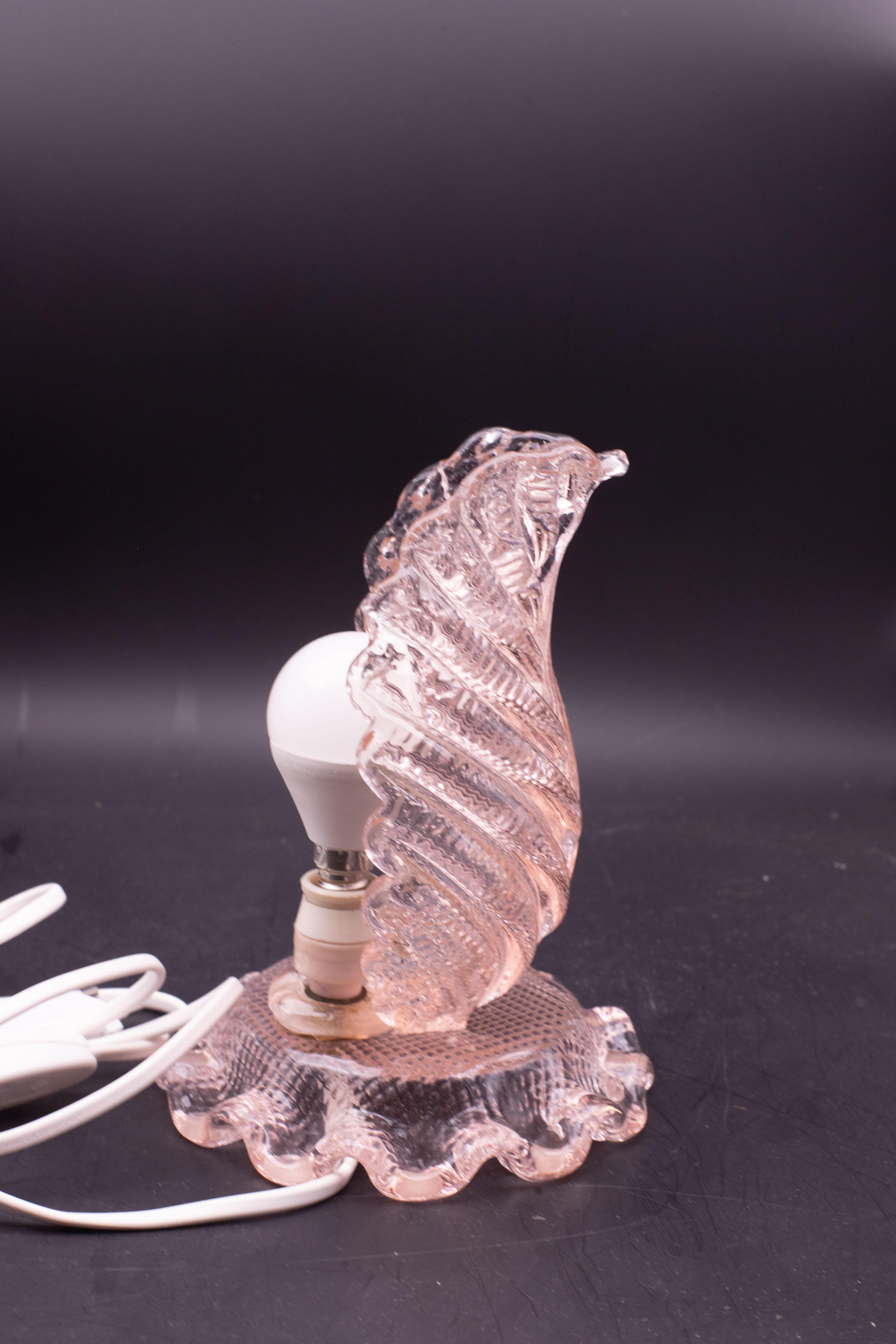 Art Deco Pink Murano Glass Table Lamps Barovier & Toso, 1940 For Sale 5