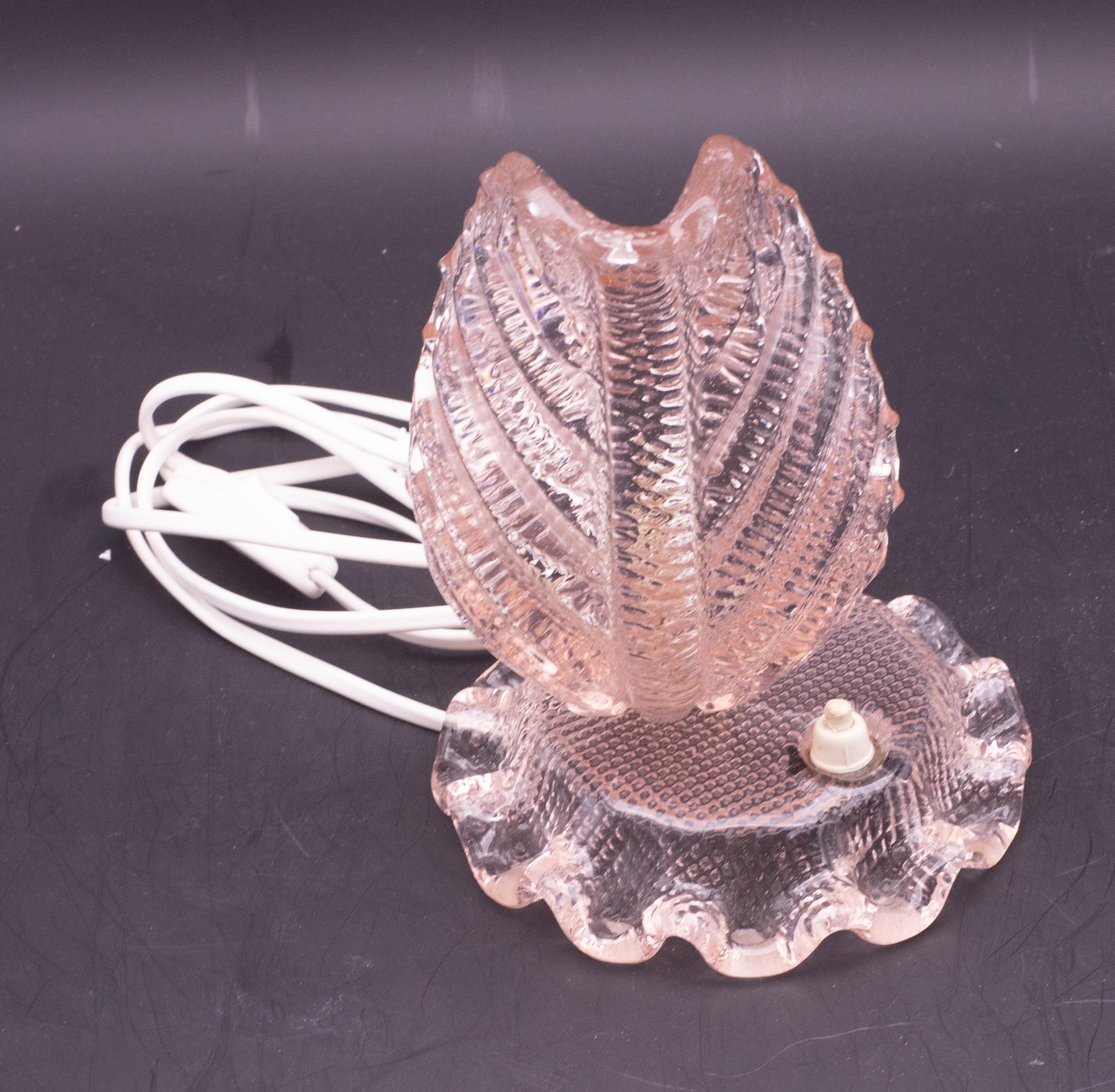 Art Deco Pink Murano Glass Table Lamps Barovier & Toso, 1940 In Good Condition For Sale In Roma, IT