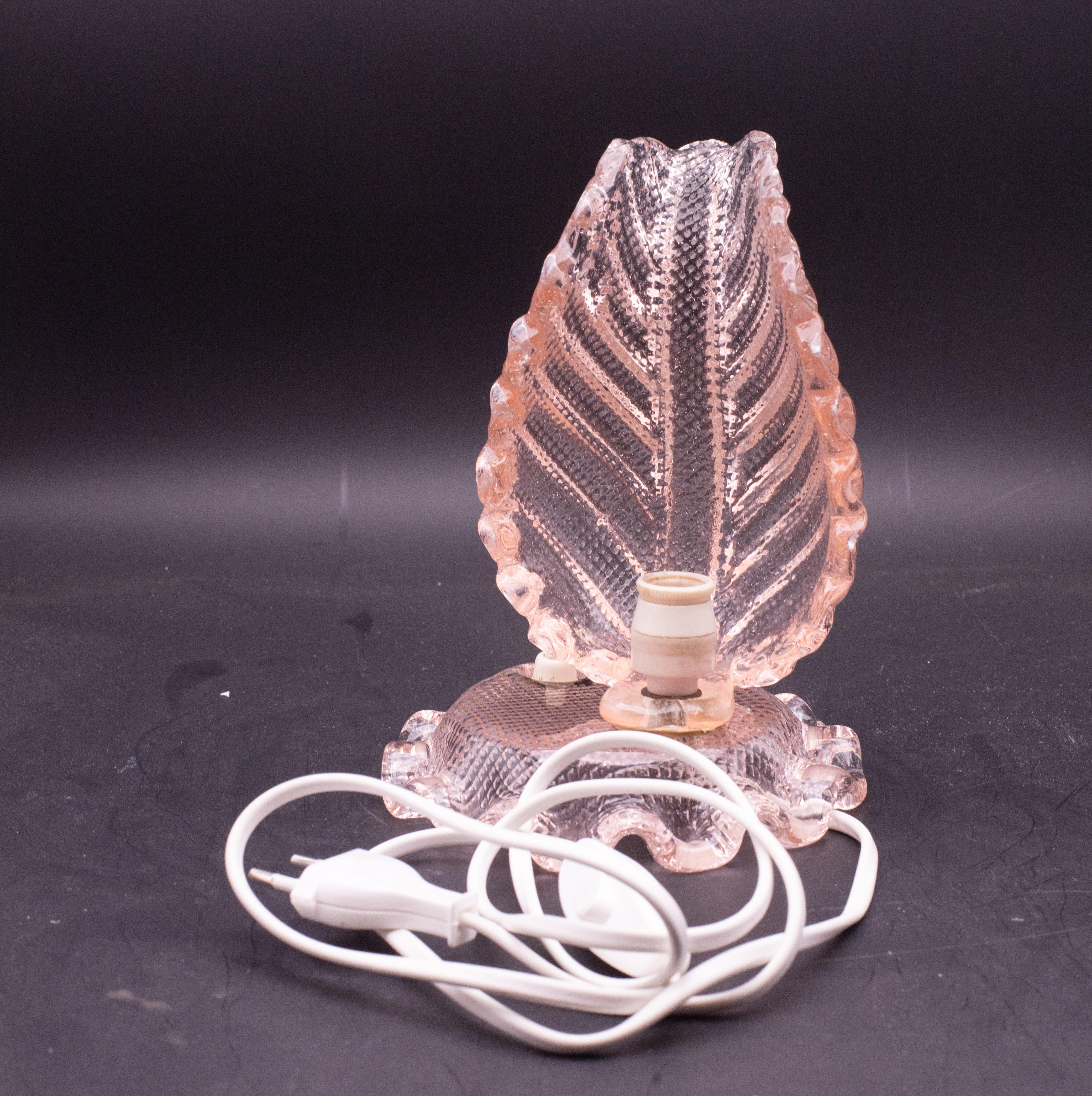 Art Deco Pink Murano Glass Table Lamps Barovier & Toso, 1940 For Sale 3