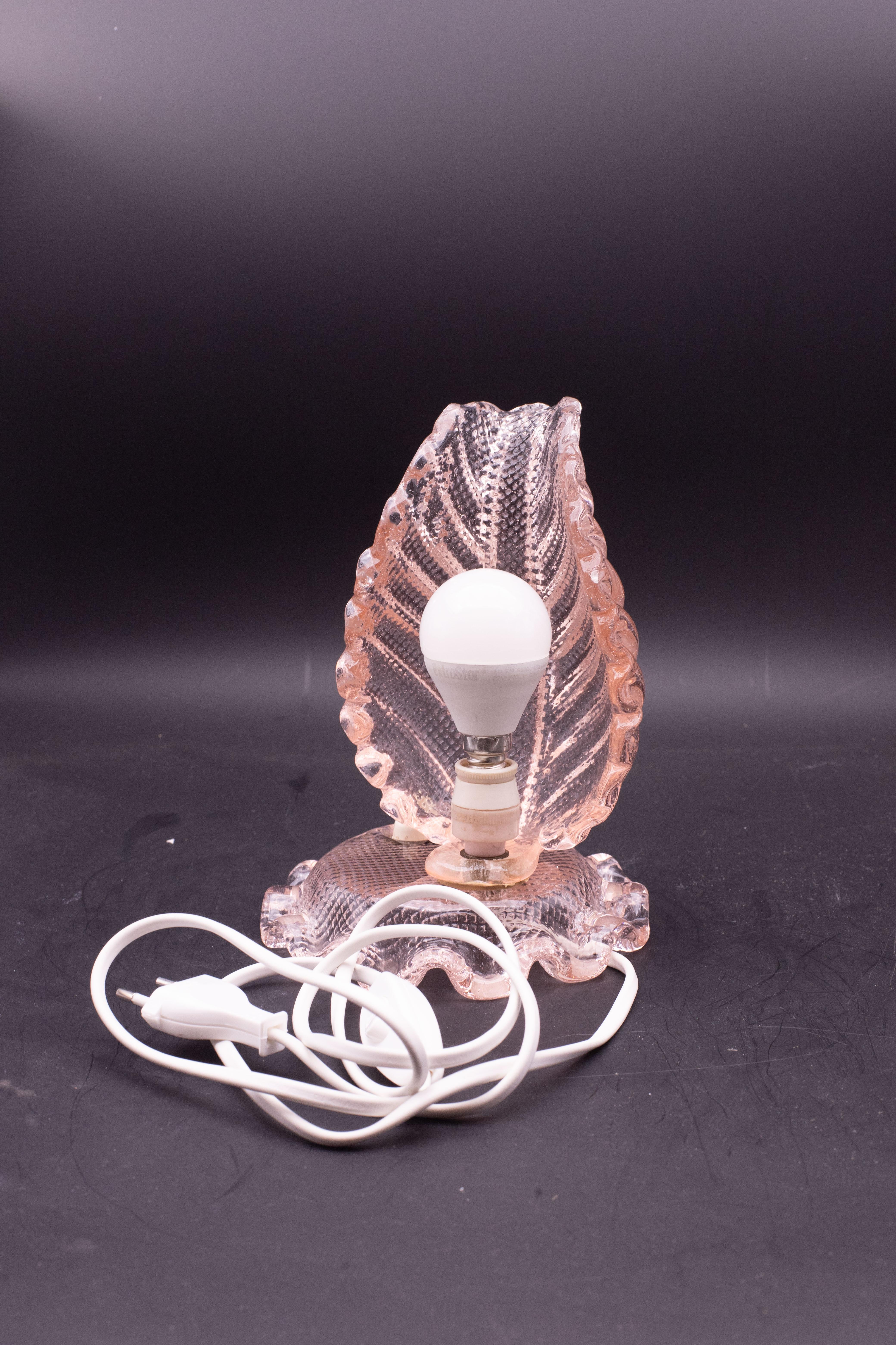 Art Deco Pink Murano Glass Table Lamps Barovier & Toso, 1940 For Sale 4