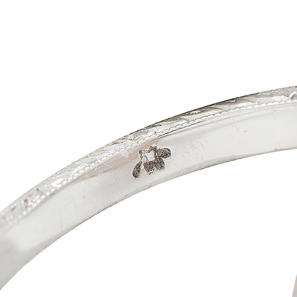 Art Deco Rosa Natürliche Unionidae Perle Diamant Platin Antiker Dinner Ring GIA im Angebot 3