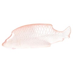 Art Deco Pink Opaline Fish Glass by Sabino, France, 1930s