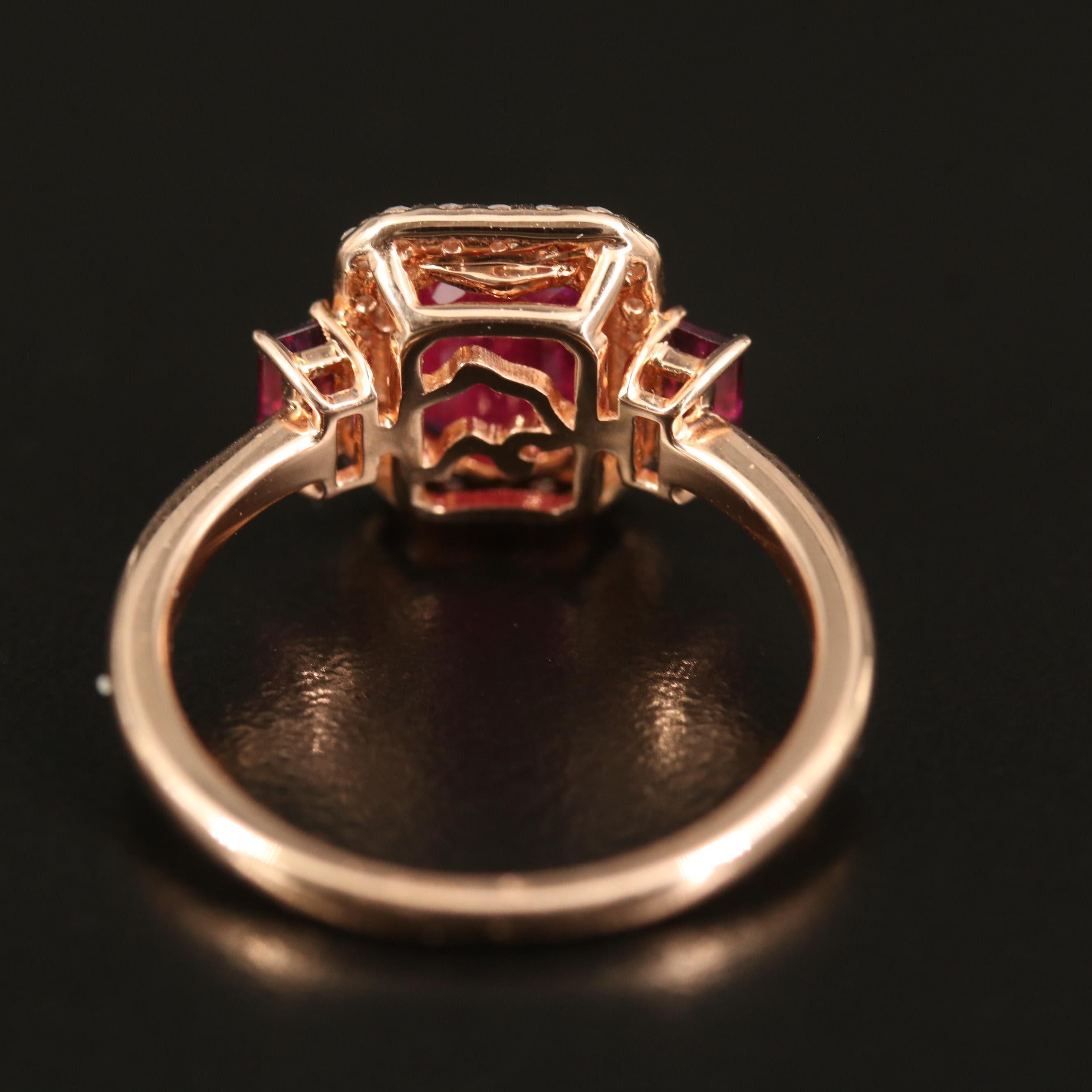 For Sale:  18K Gold 1.72 Carat Natural Ruby Diamond Antique Art Deco Style Engagement Ring 6